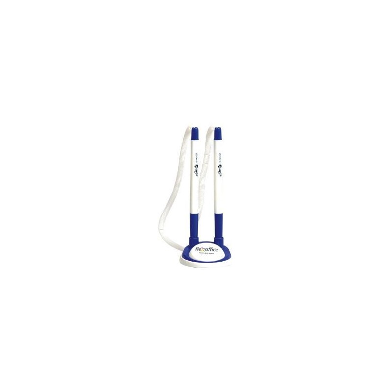 Flex Office Double Blue Ballpoint Pen with Holder 2 pcs
