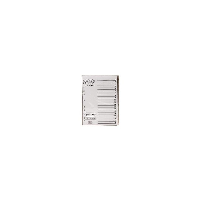 Roco Silver Plastic Index Dividers 20 sheets × 2 Pcs
