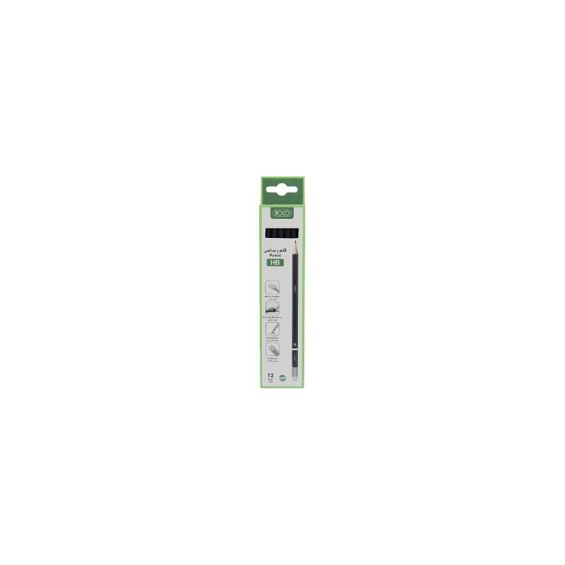 Roco Pencil With Eraser HB Black 12 pcs