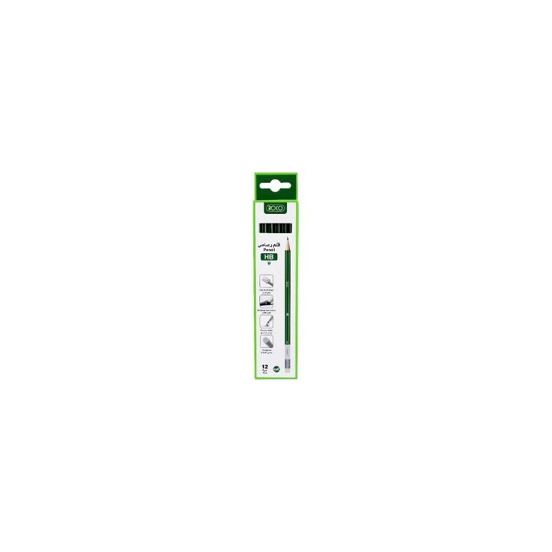 Roco Pencil With Eraser HB Green 12 pcs