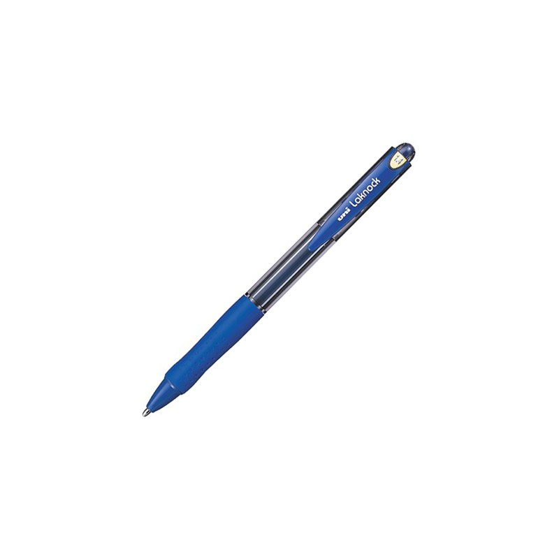 Uni-Ball Lacknock Retractable Blue Pen with Grip 3 Pcs