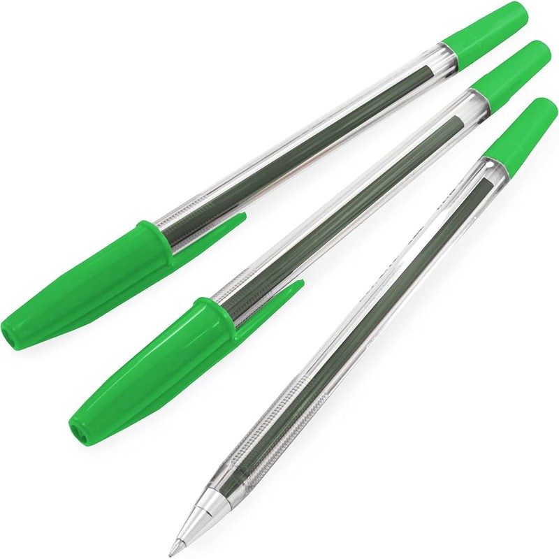 Uni-Ball Stainless Steel Tip Green Pens 10 pcs