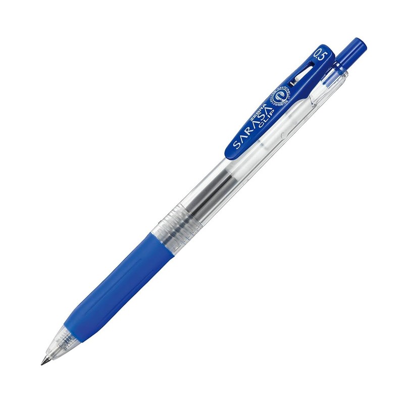 Zebra Sarasa Clip Retractable Gel Pen Size 0.5 mm Blue 2 Pcs