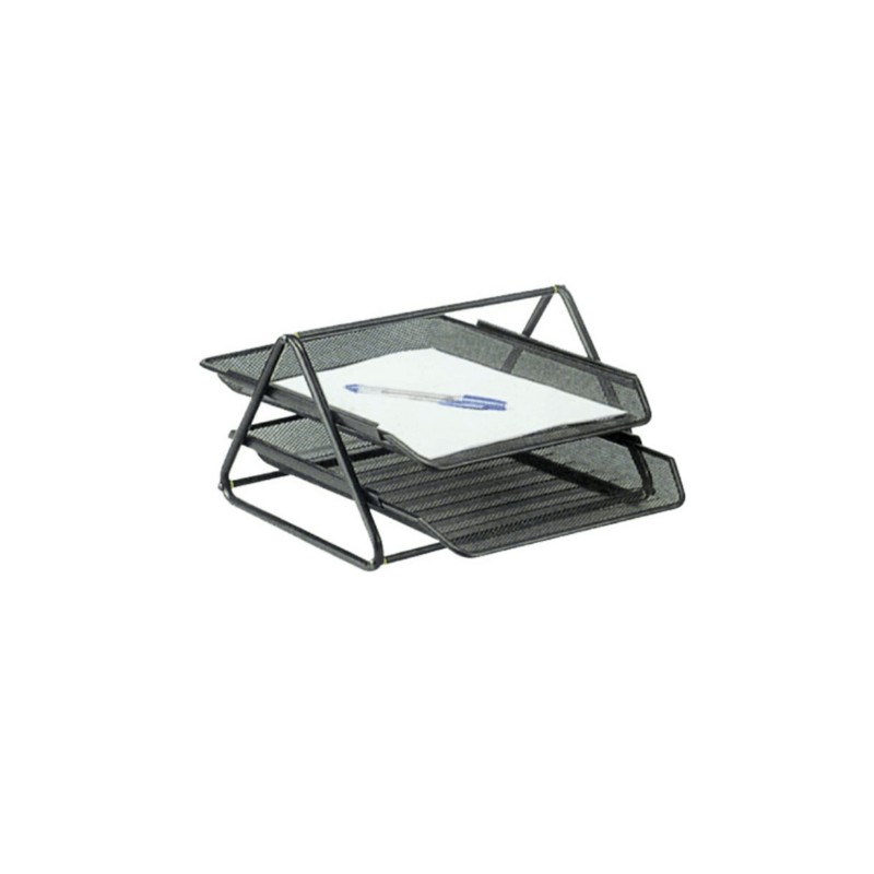 Black Mesh Document Tray 2 Divisions
