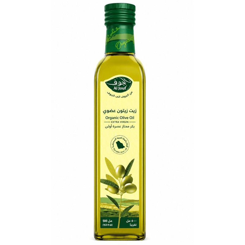 Aljouf Organic Olive Oil 500 ml × 12 - Carton