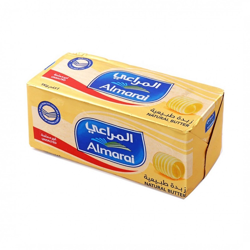 Almarai Natural Butter Unsalted 1 kg × 9 Pcs - Carton
