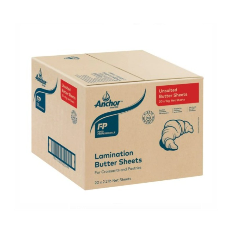 Anchor Unsalted Sheet Butter 1 kg × 20 - Carton