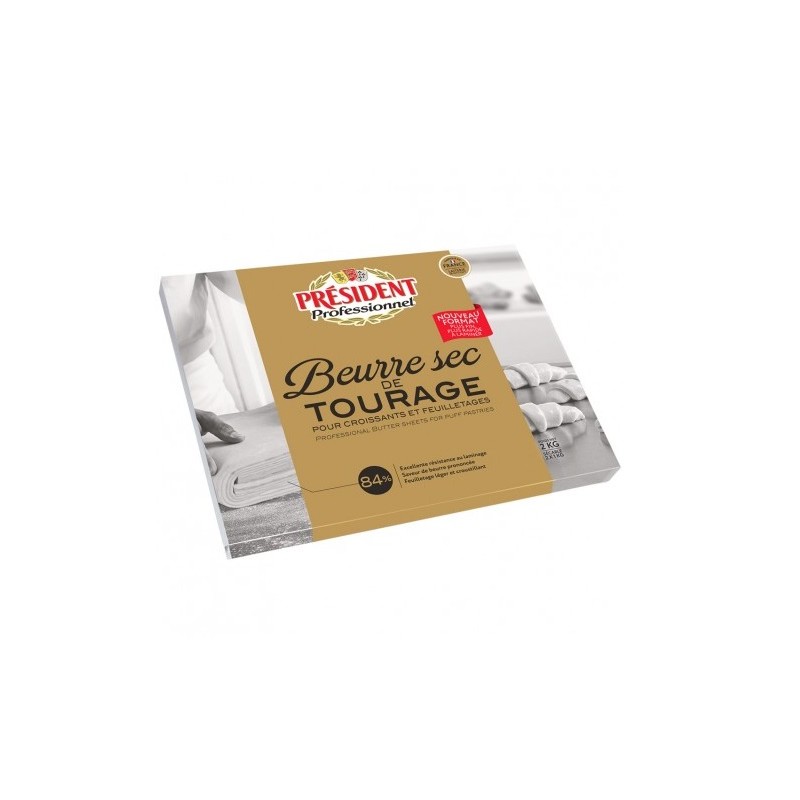 President Croissant Butter Sheets 84 % - 2 kg × 5 - Carton