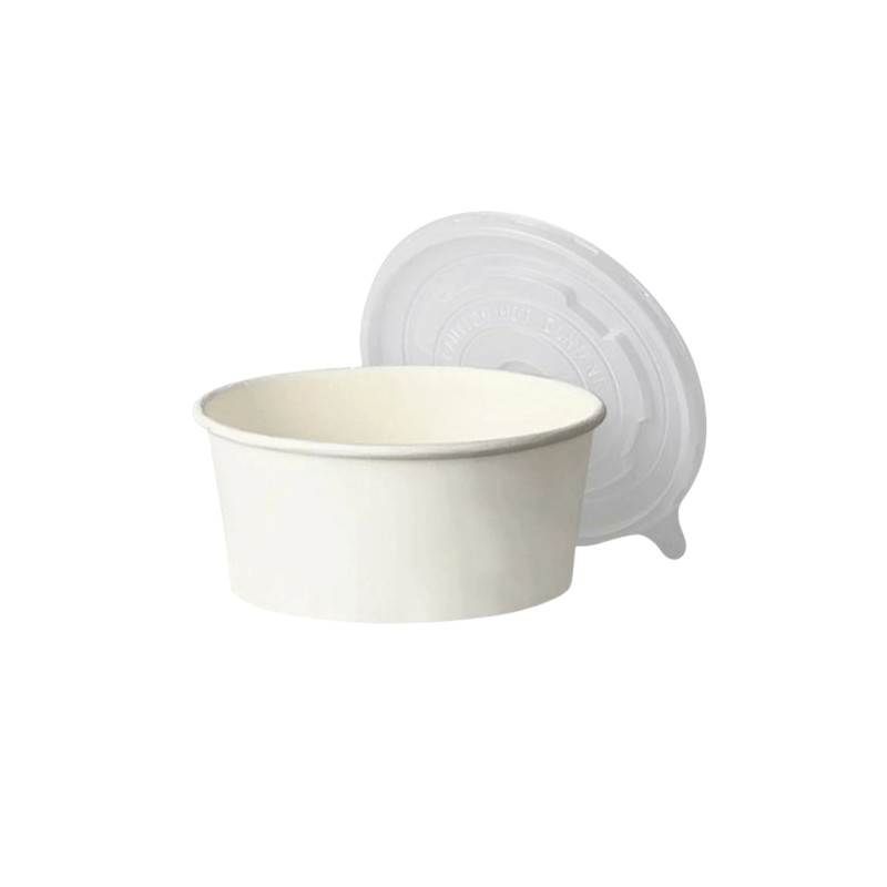 AL Afdil White Paper Soup Cups With Lid 16 oz × 1000 pcs - Carton