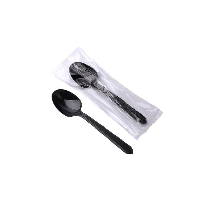 Arkan Alanndils Black Ice Cream Wrapped Plastic Spoon Small Size 1000 pcs