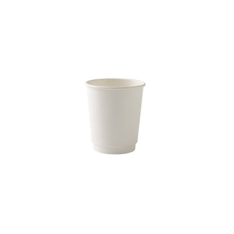 Double Wall White Paper Cups 12 oz × 500 pcs - Carton