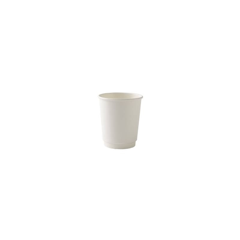 Double Wall White Paper Cups 8 oz  × 500 pcs - Carton