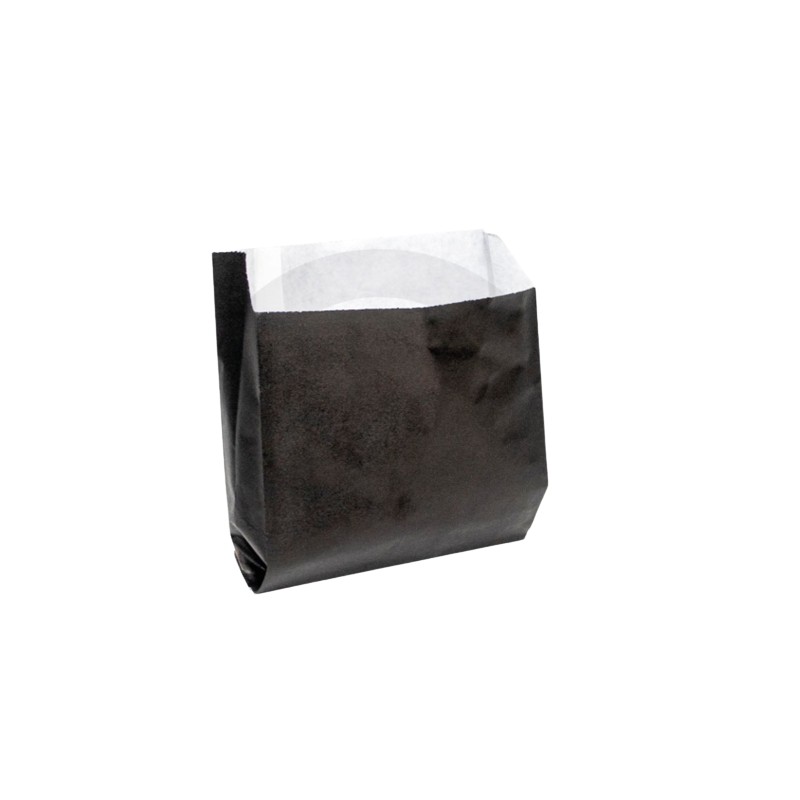 Flat Bottom Black Paper Bag Size 11 × 3 × 13 cm - 1000 pcs