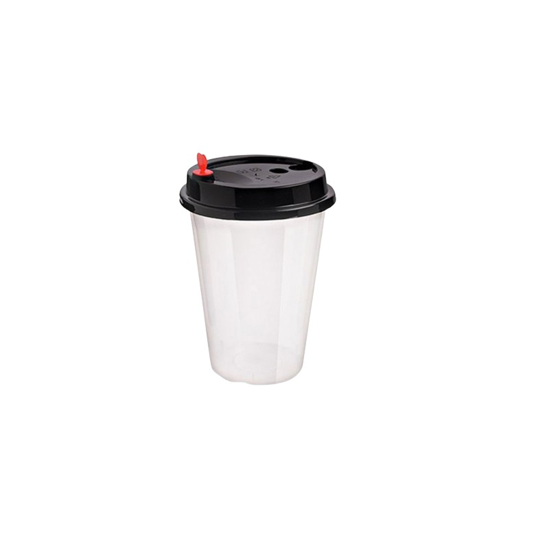 Juice Cup With Black Lid U Shape Size 16 - 1000 Pcs- Carton