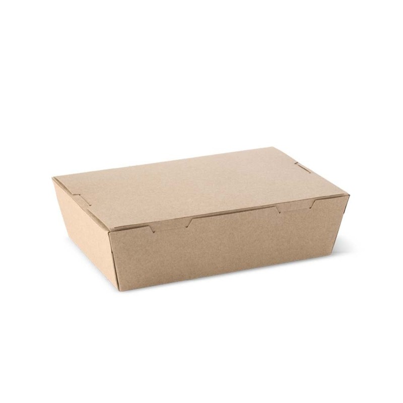 Kraft Paper Box With Plain Lid 40 Oz ×  200 pcs  - Carton