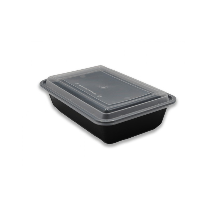 Microwavable Rectangle Container With Lid  28 oz × 150 pcs - Carton
