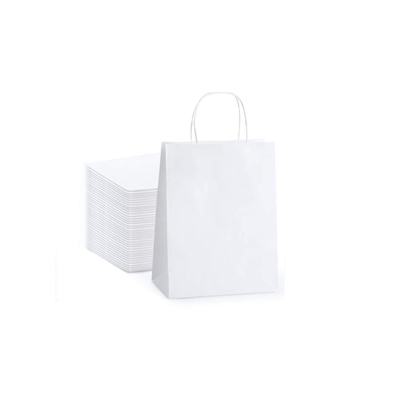 Shine White Paper Bag with Twisted Handle XL Size - 200 pcs