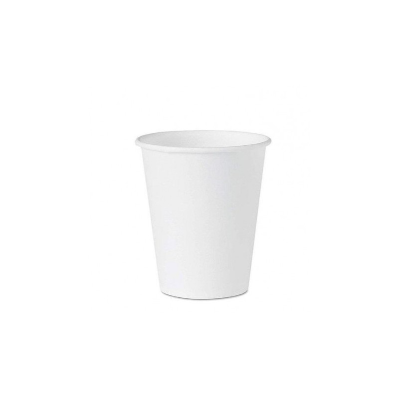 Single Wall White Paper Cups 8 oz × 1000 pcs - Carton