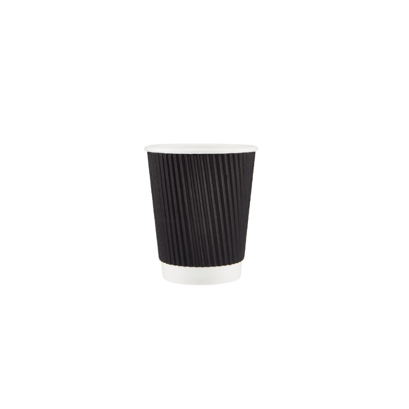Black Paper Cups without Lid 12 oz × 500 - Carton