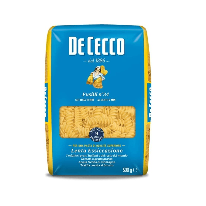 Dececco Fusilli Pasta 500 gm × 24 - Carton