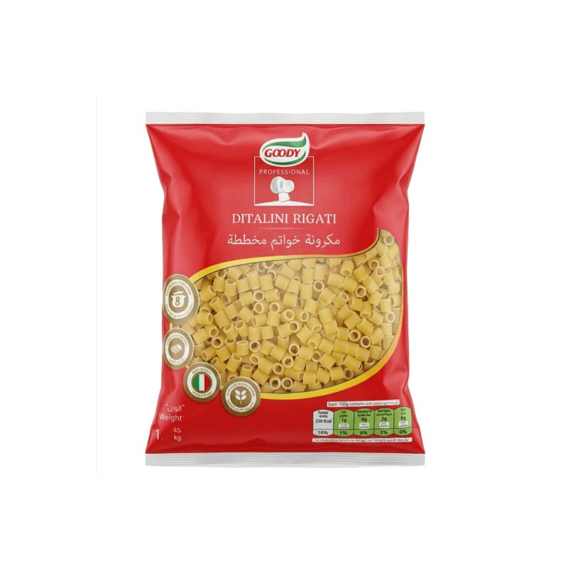 Goody Macaroni Ditalini Rigati 1 Kg × 12 - Carton