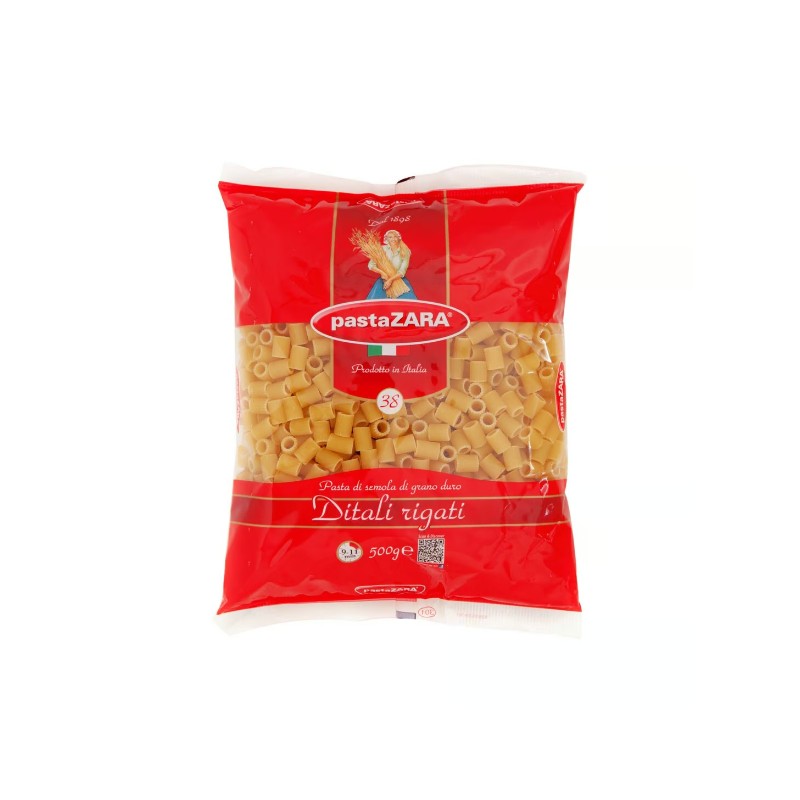Pasta Zara Ditali Rigati No. 38 - 500 gm × 10 - Carton