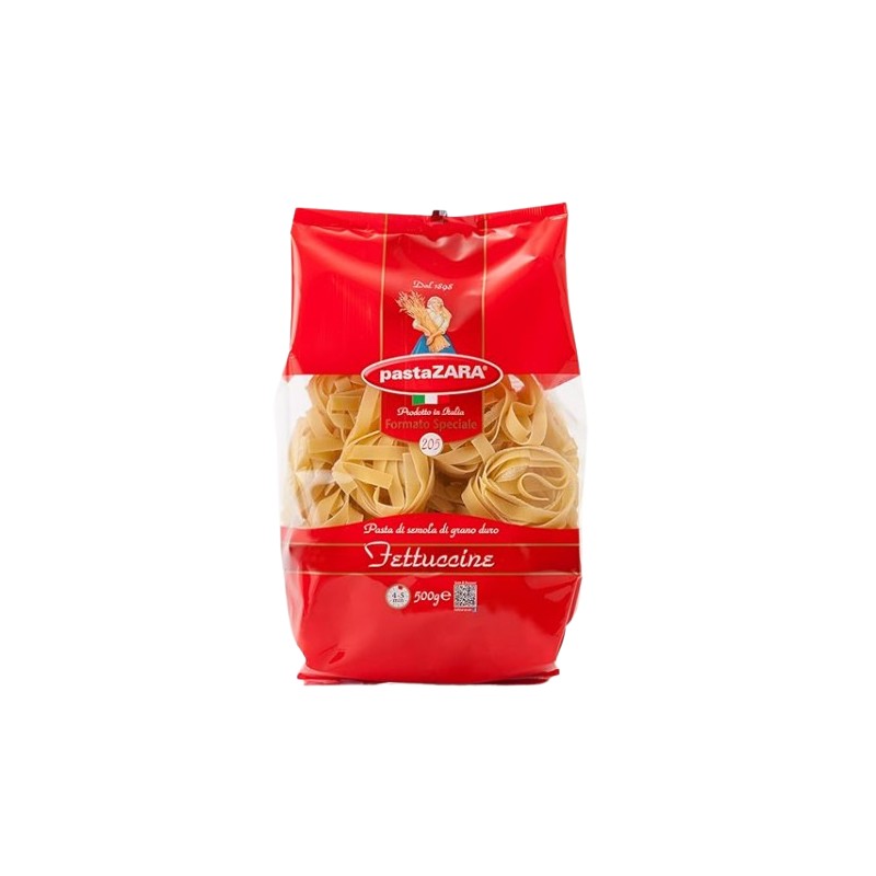 Pasta Zara Fettuccine No 205 - 500 gm × 8 - Carton