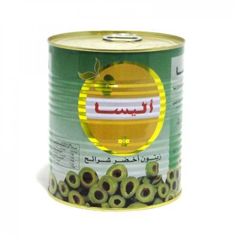 Alisa Sliced Green Olives 3150 gm × 6 - Carton