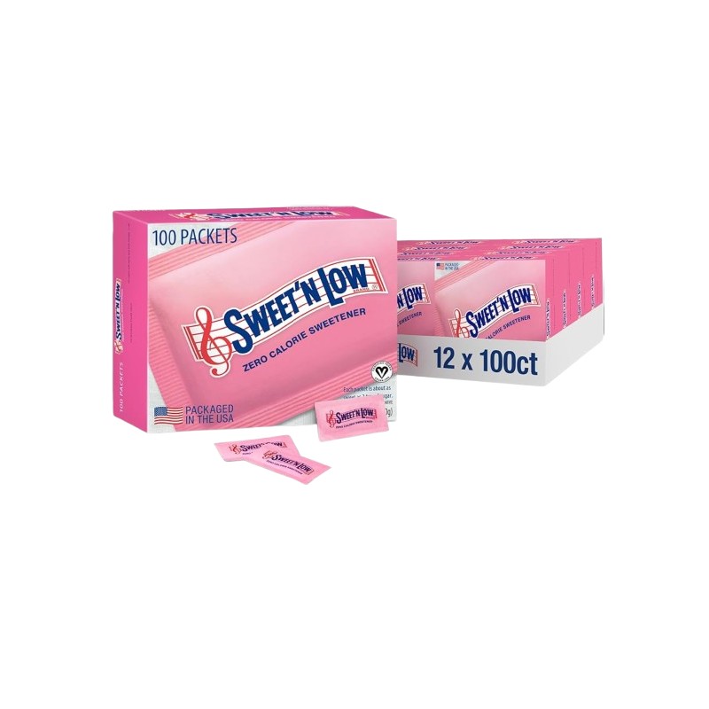 Sweet'N Low Sweetener 100 Sachets × 12 Packs - Carton