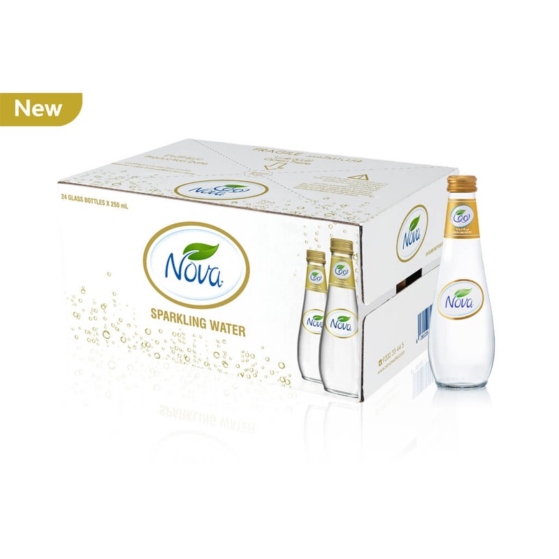 Nova Sparkling Water Glass Bottle 250 ml × 24 - Carton
