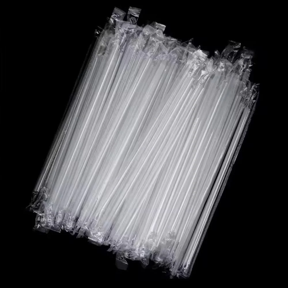 Wrapped transparent straw