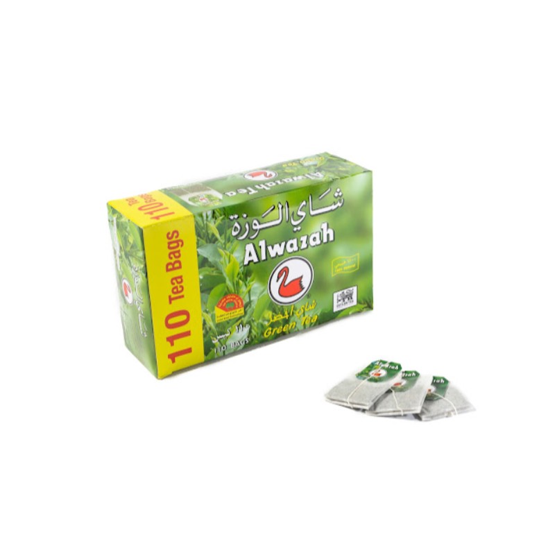 Alwazah Green Whole Leaf Tea 110 Bags × 24 - Carton