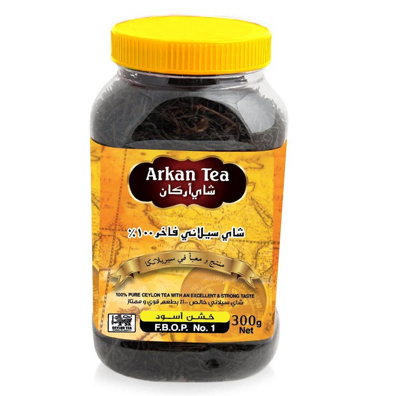 Arkan Tea Pure Ceylon Tea Plastic Jar 300 gm × 12 - Carton