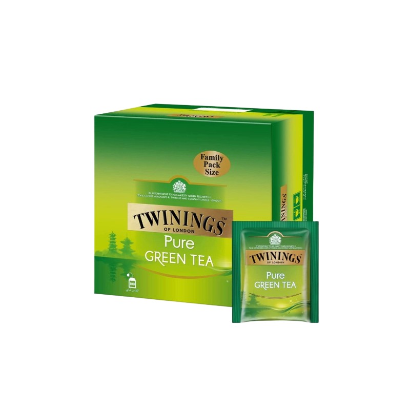 Twinings Pure Green Tea 100 Bags × 4 Packs - Carton