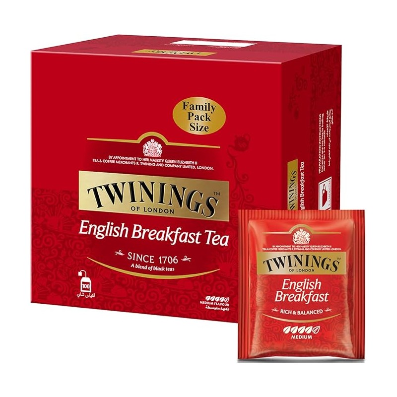 Twinings English Breakfast Tea 100 bags × 4 - Carton