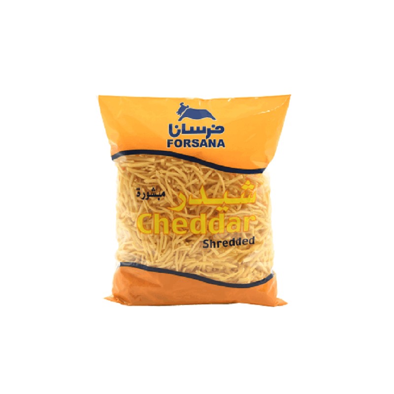 Forsana Shredded Yellow Cheddar cheese 1 kg × 6 - Carton