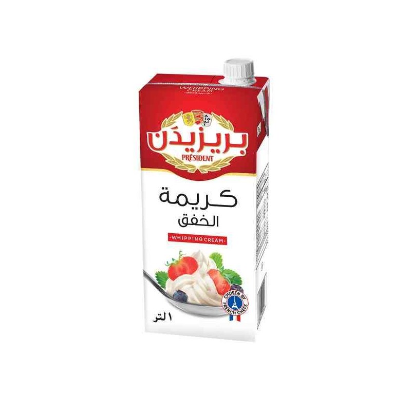 President Whipping Cream 1 L × 6 - Carton