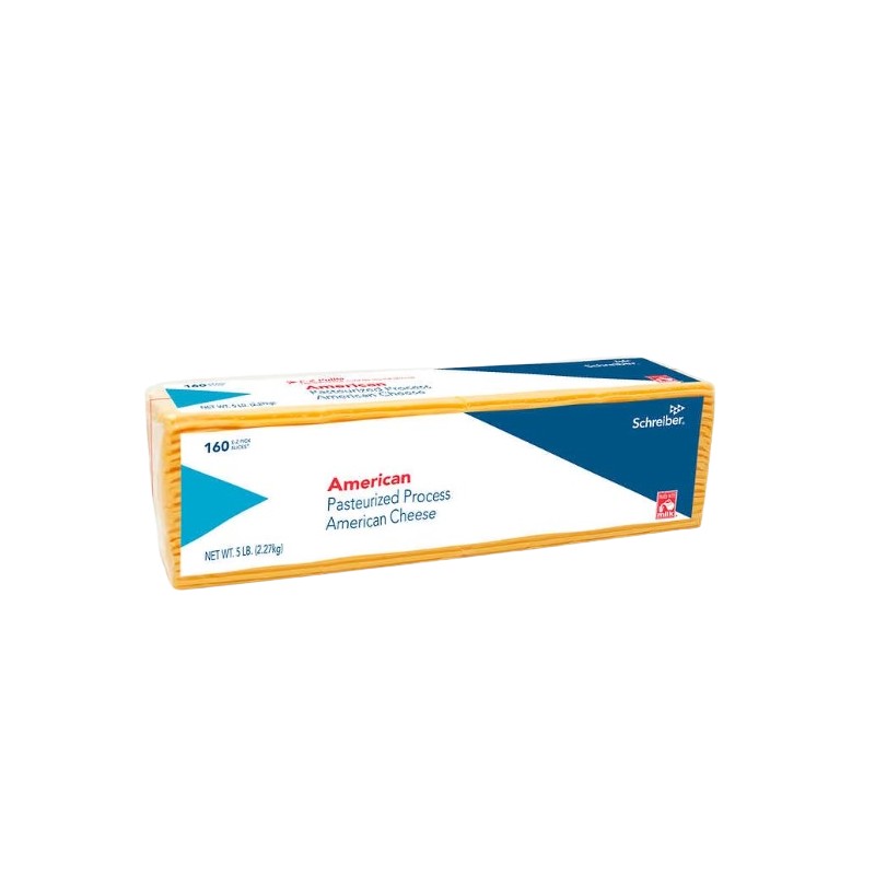 Schreiber Pasteurized Process American Cheddar Cheese Slices 2.27 kg × 4 - Carton