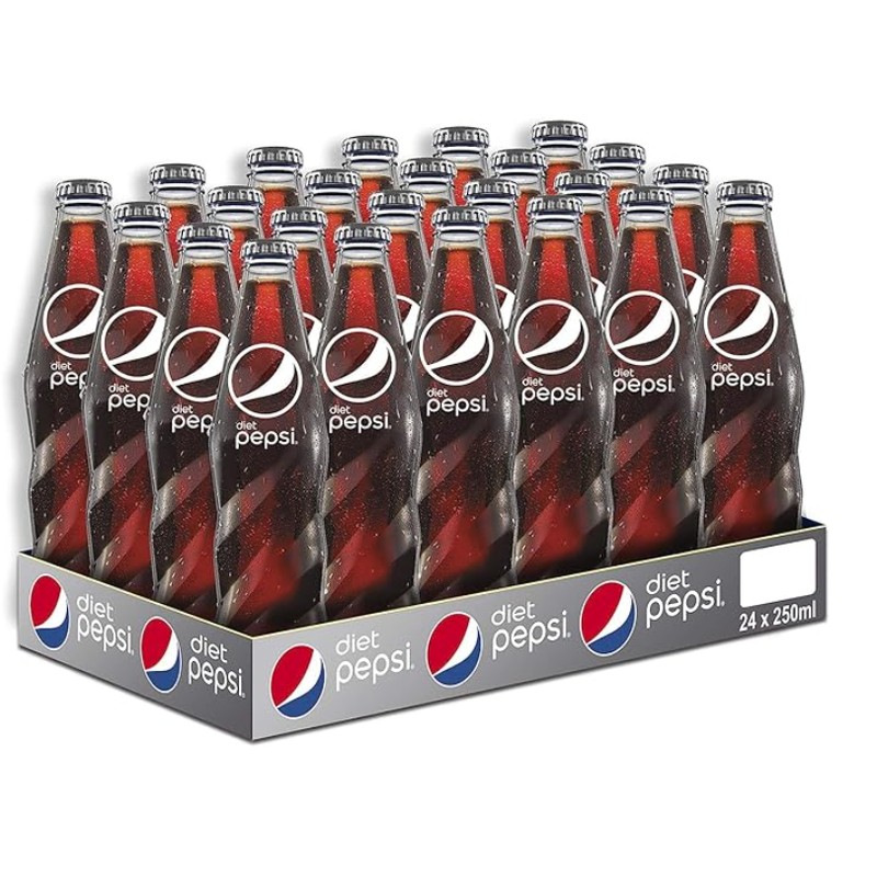 Pepsi Diet Glass 250 ml × 24 - carton