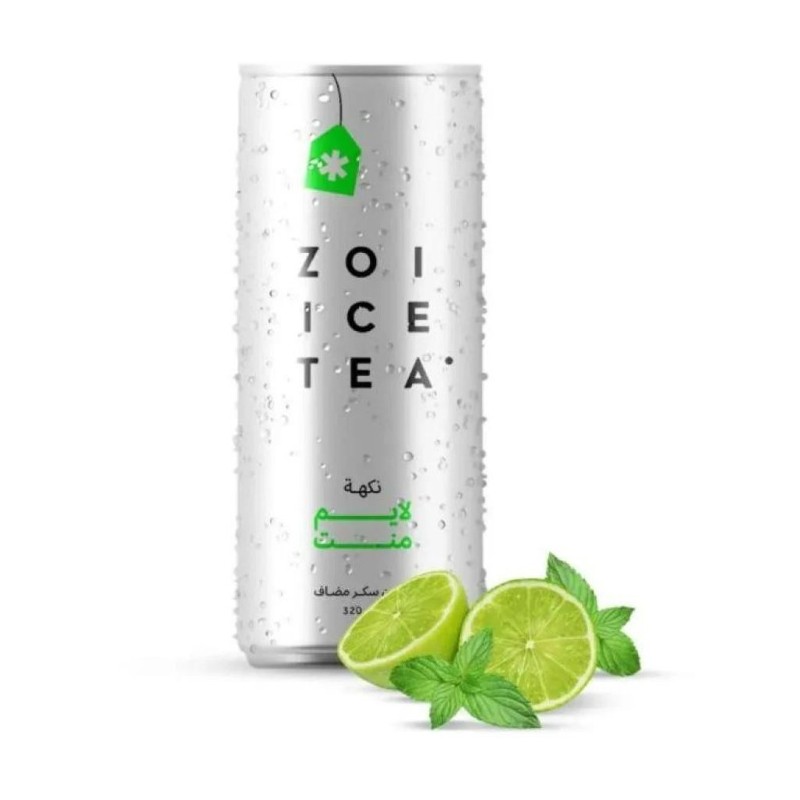 Zoi Ice Tea Lime Mint 320 ml × 24 - Carton
