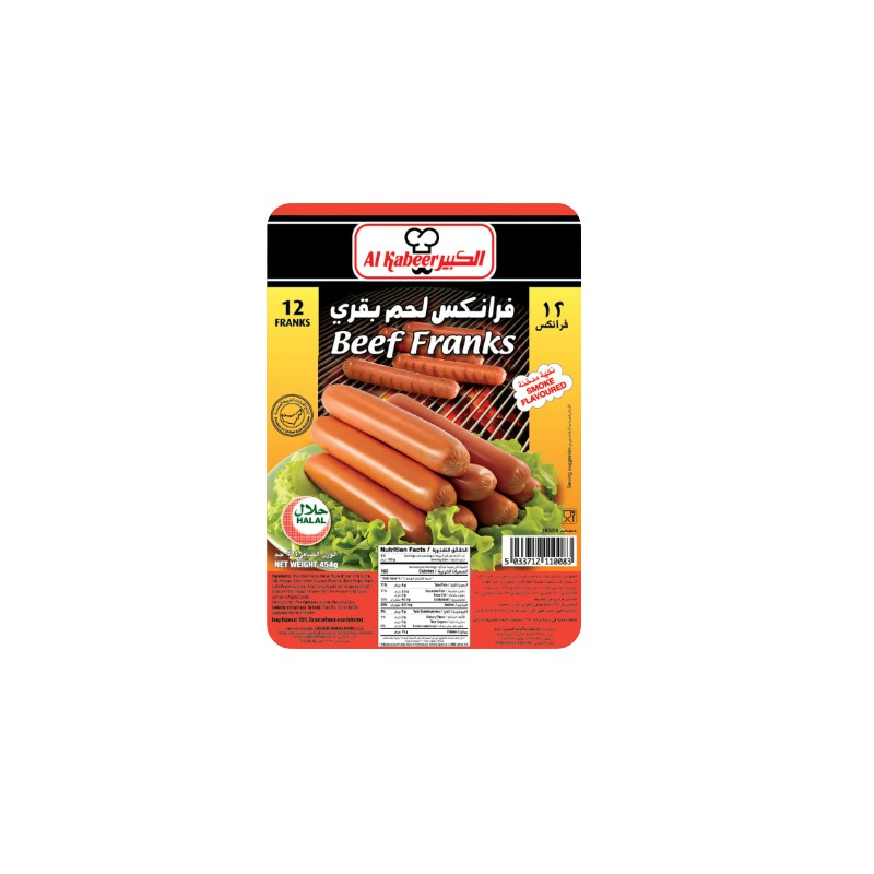 AL Kabeer Hot Dogs Beef Jumbo 400 gm × 20 - Carton