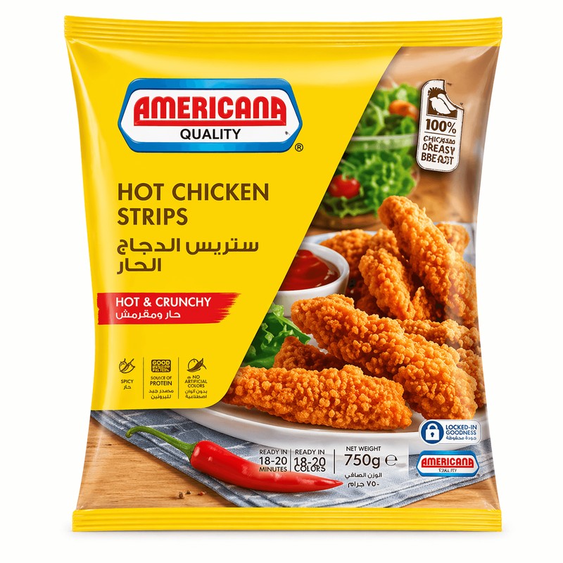 Americana Hot Chicken Strips 1 kg × 10 - Carton