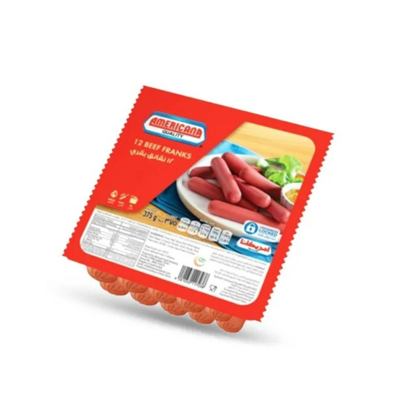 Americana Beef Franks Jumbo 375 gm × 24 - Carton