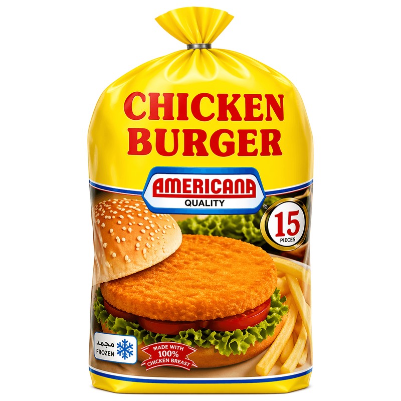 Americana Chicken Burger With Breadcrumbs 15 pcs × 8 - Carton