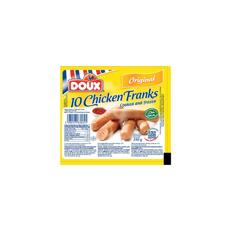 Doux Chicken Franks 340 gm × 24 - Carton
