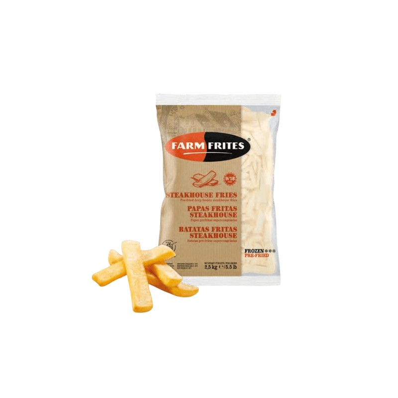 Farm Frites Steakhouse Fries Size 9/18 mm 2.5 kg × 5 - Carton