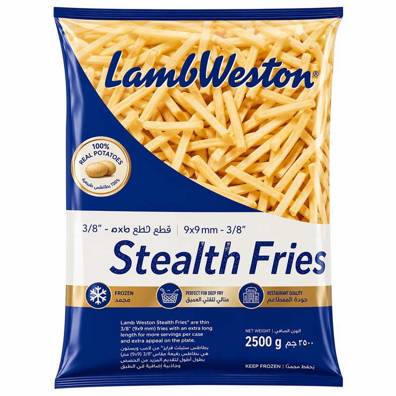 Lamb Weston Potato Stealth Fries Skin On Size 9 - 2.5 kg × 4 - Carton