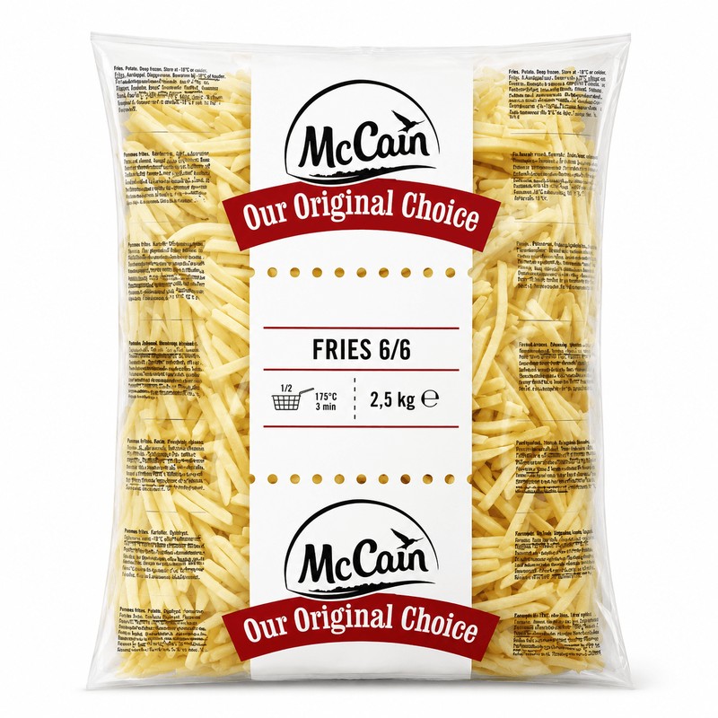 McCain Frozen French Fries Size 6 - 2.5 kg × 5 - Carton