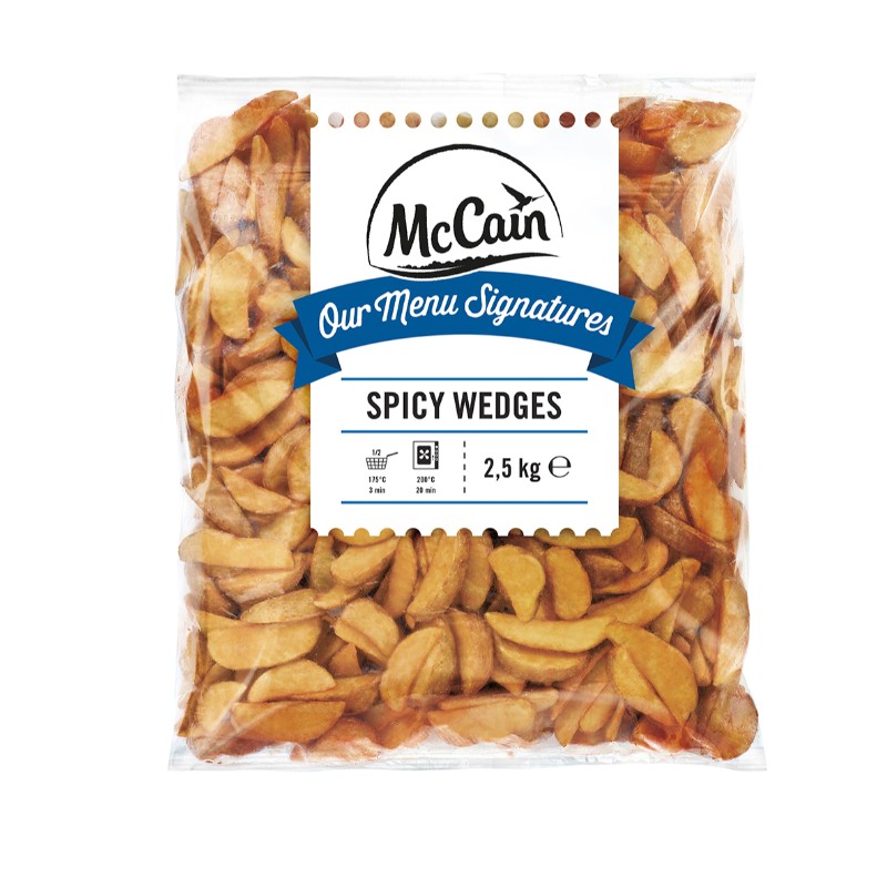 McCain Spicy Wedges 2.5 kg × 5 - Carton
