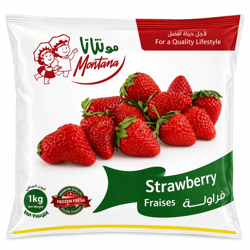 Montana Frozen Strawberry 1 kg × 8 - Carton